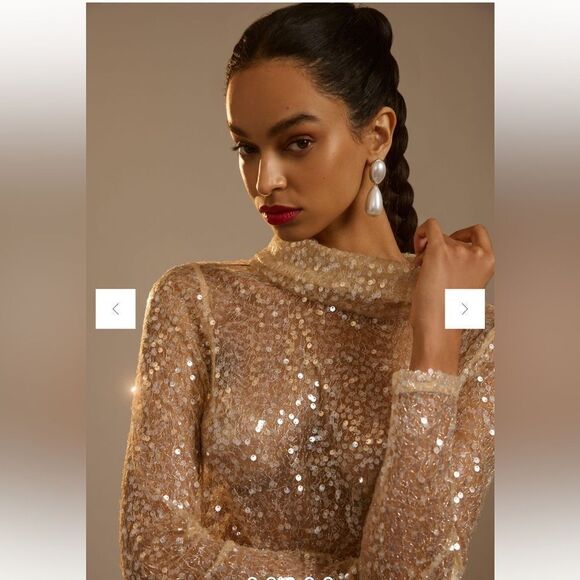 Anthropologie Sunday In Brooklyn Sequin Top - Picture 4 of 6